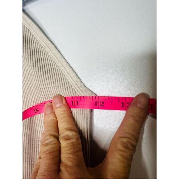 Free People FP Movement Happiness Runs Tank Top Ribbed Crop Ice Gray Taupe Tan N - Picture 5 of 7